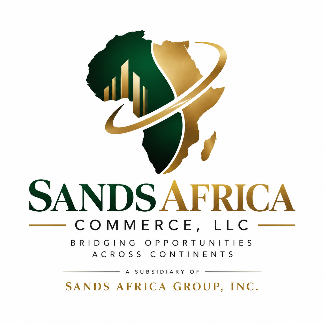 Sands Africa Commerce, LLC. Bridging opportunities across continents. A subsidiary of Sands Africa Group, Inc.